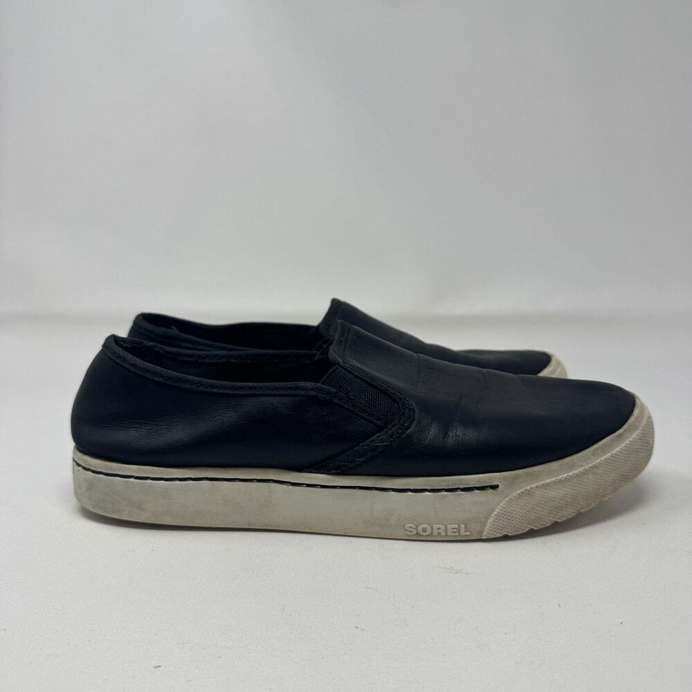 Sorel Shoes Womens Size 8 Black Slip On Leather Casual Comfort Walking NL2979